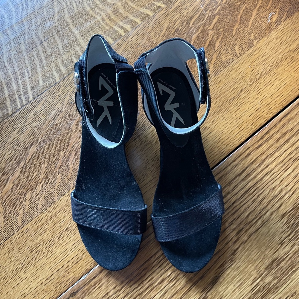 Anne Klein ankle strap wedge sandals